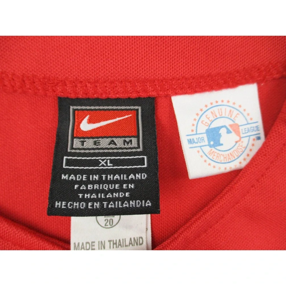 Nike Baseball Jersey Kids XL Red Los Angeles Angels Embroidered Button Up
